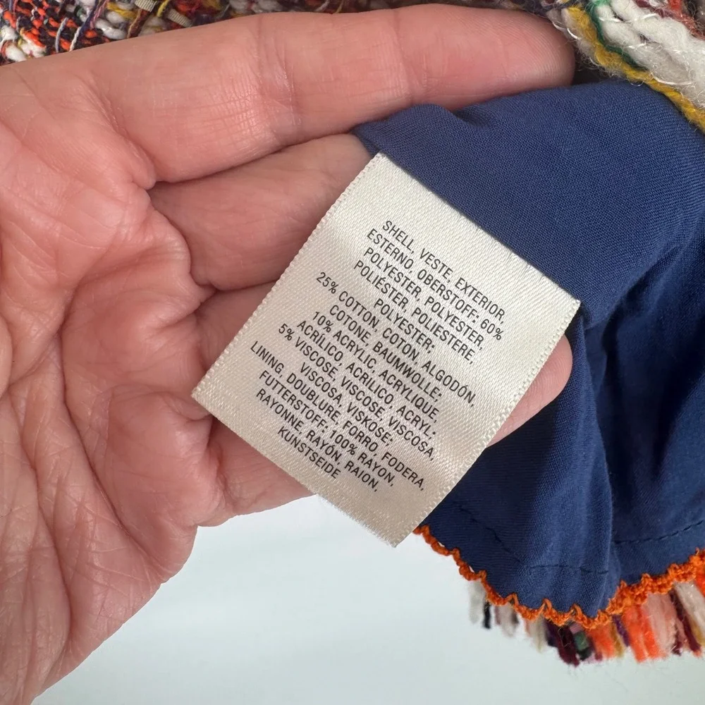 Maeve‎ by Anthropologie Tweed Fringe Skirt Women's Size 2 Multi Color Maximalist - Picture 6 of 8